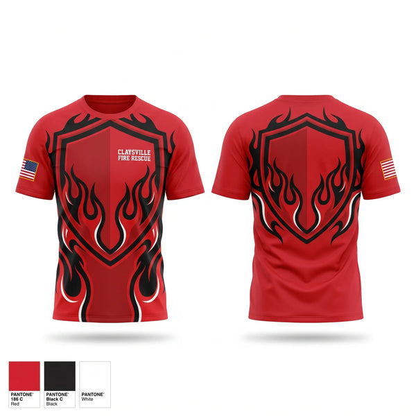 Short Sleeve Performance Shirt, Claysville Fire-Rescue, Fire Department, Teamtime, Team time, sublimation, custom sports apparel, team uniforms, spirit wear, spiritwear, sports uniforms, custom shirts, team store, custom team store, fundraiser sports, apparel fundraiser