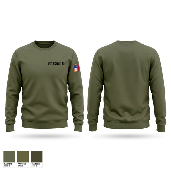 Crew Neck Sweatshirt, 8th Comm Bn, Marines, Teamtime, Team time, sublimation, custom sports apparel, team uniforms, spirit wear, spiritwear, sports uniforms, custom shirts, team store, custom team store, fundraiser sports, apparel fundraiser