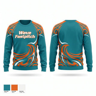 Crew Neck Sweatshirt, Wave Fastpitch, Softball, Teamtime, Team time, sublimation, custom sports apparel, team uniforms, spirit wear, spiritwear, sports uniforms, custom shirts, team store, custom team store, fundraiser sports, apparel fundraiser