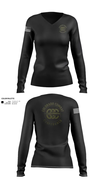 Colorado Combat Conference 90728248 Women's Long Sleeve V-neck Shirt - 21
