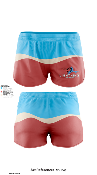 Womens Shorts, Lightning, Track & Field, Teamtime, Team time, sublimation, custom sports apparel, team uniforms, spirit wear, spiritwear, sports uniforms, custom shirts, team store, custom team store, fundraiser sports, apparel fundraiser
