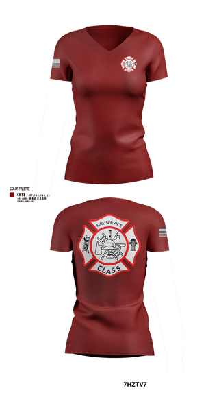 Womens Short Sleeve Vneck Shirt, Fire service class, Fire Department, Teamtime, Team time, sublimation, custom sports apparel, team uniforms, spirit wear, spiritwear, sports uniforms, custom shirts, team store, custom team store, fundraiser sports, apparel fundraiser