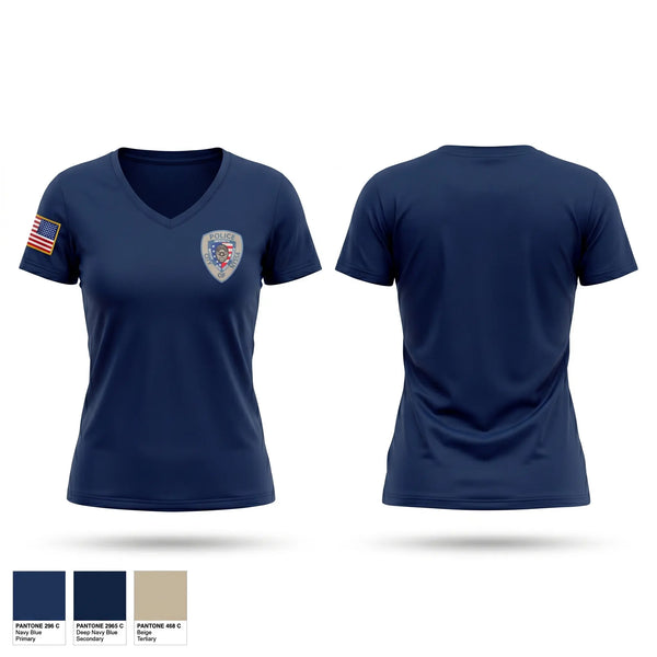 Womens Short Sleeve Vneck Shirt, Nyssa Police Department, Police, Teamtime, Team time, sublimation, custom sports apparel, team uniforms, spirit wear, spiritwear, sports uniforms, custom shirts, team store, custom team store, fundraiser sports, apparel fundraiser