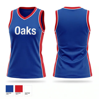 Mens Basketball Jersey, Oaks, Women's Basketball, Teamtime, Team time, sublimation, custom sports apparel, team uniforms, spirit wear, spiritwear, sports uniforms, custom shirts, team store, custom team store, fundraiser sports, apparel fundraiser