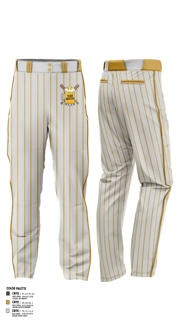 Baseball Pants, Team Wasted, Softball, Teamtime, Team time, sublimation, custom sports apparel, team uniforms, spirit wear, spiritwear, sports uniforms, custom shirts, team store, custom team store, fundraiser sports, apparel fundraiser