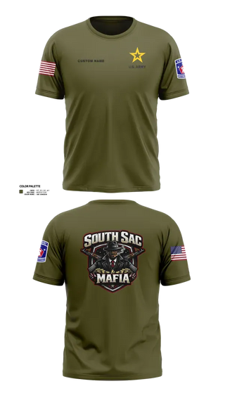 Old School Cotton Feel Shirt, SAC SOUTH, Army, Teamtime, Team time, sublimation, custom sports apparel, team uniforms, spirit wear, spiritwear, sports uniforms, custom shirts, team store, custom team store, fundraiser sports, apparel fundraiser