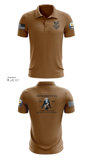 Short Sleeve Performance Polo, USS PATRIOT FCPOA 2, Navy, Teamtime, Team time, sublimation, custom sports apparel, team uniforms, spirit wear, spiritwear, sports uniforms, custom shirts, team store, custom team store, fundraiser sports, apparel fundraiser