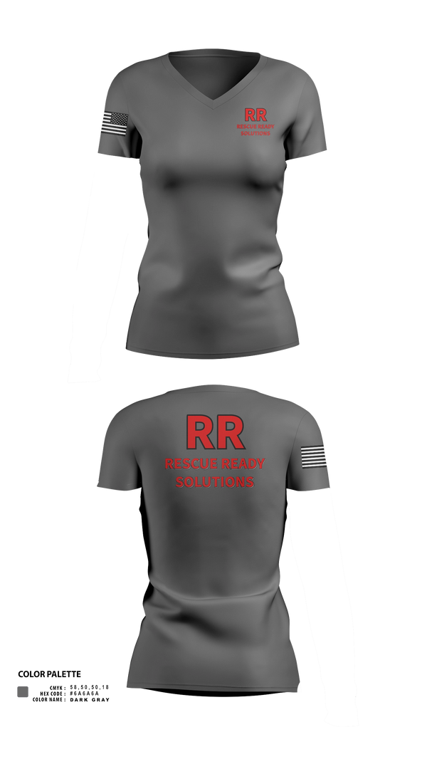 Womens Short Sleeve Vneck Shirt, Rescue Ready Solutions, , Teamtime, Team time, sublimation, custom sports apparel, team uniforms, spirit wear, spiritwear, sports uniforms, custom shirts, team store, custom team store, fundraiser sports, apparel fundraiser