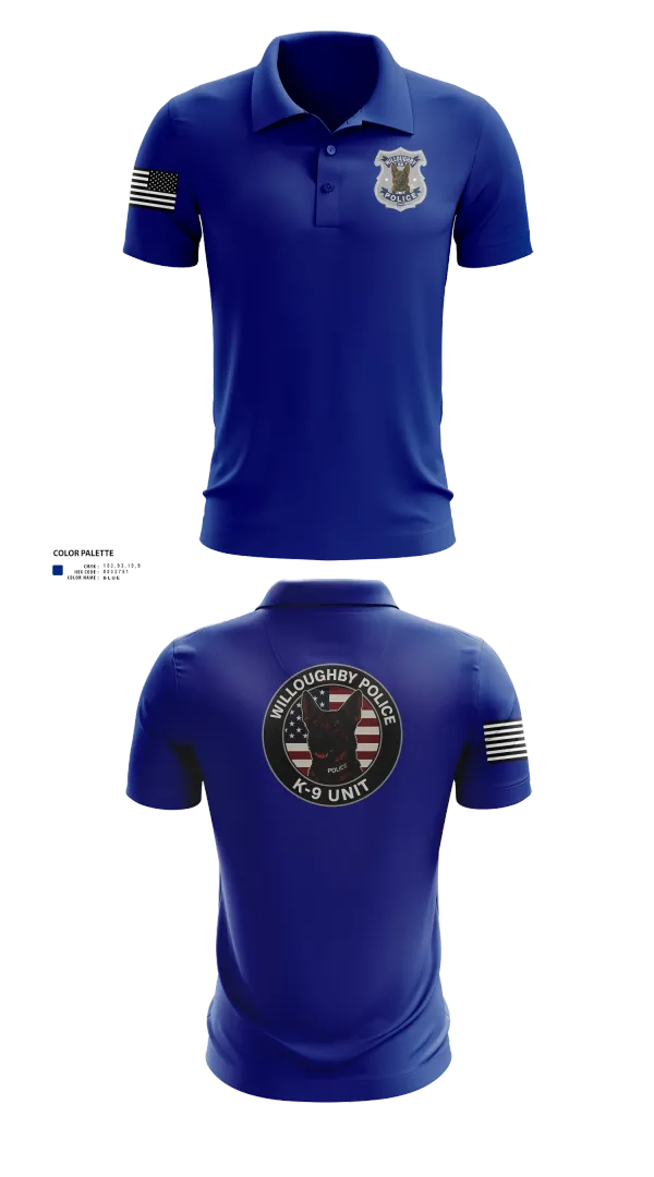 Short Sleeve Performance Polo, Willoughby Police K9 Unit, Police, Teamtime, Team time, sublimation, custom sports apparel, team uniforms, spirit wear, spiritwear, sports uniforms, custom shirts, team store, custom team store, fundraiser sports, apparel fundraiser