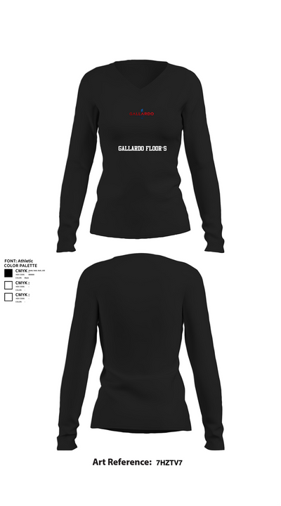 Gallardo Floor’s 5425578 Women's Long Sleeve V-neck Shirt - 22