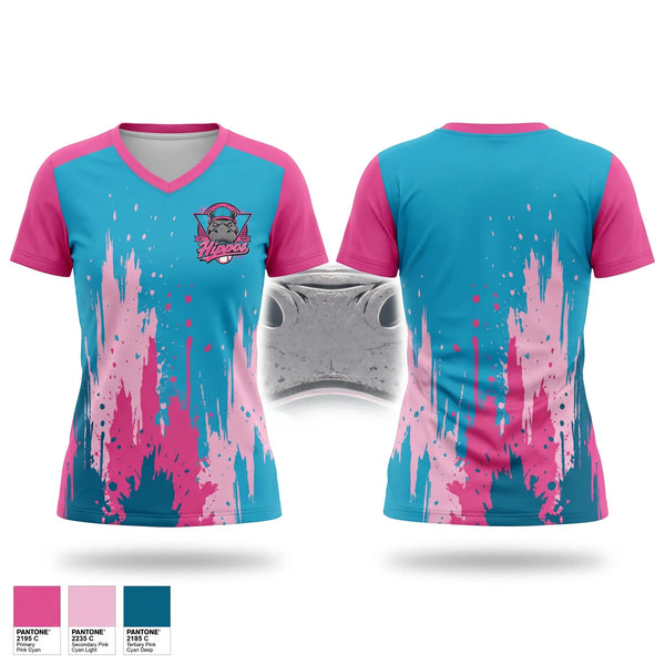 Womens Short Sleeve Vneck Shirt, Hippos, Baseball, Teamtime, Team time, sublimation, custom sports apparel, team uniforms, spirit wear, spiritwear, sports uniforms, custom shirts, team store, custom team store, fundraiser sports, apparel fundraiser