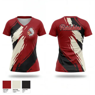 Womens Short Sleeve Vneck Shirt, Kingston Redskins, Baseball, Teamtime, Team time, sublimation, custom sports apparel, team uniforms, spirit wear, spiritwear, sports uniforms, custom shirts, team store, custom team store, fundraiser sports, apparel fundraiser
