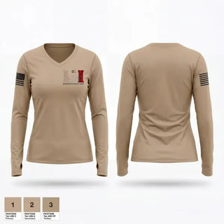 Womens Long Sleeve Vneck Shirt, 452ND FEST-A, Army, Teamtime, Team time, sublimation, custom sports apparel, team uniforms, spirit wear, spiritwear, sports uniforms, custom shirts, team store, custom team store, fundraiser sports, apparel fundraiser