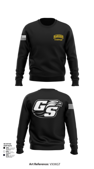 Crew Neck Sweatshirt, GASOU ROTC Ranger Challenge, , Teamtime, Team time, sublimation, custom sports apparel, team uniforms, spirit wear, spiritwear, sports uniforms, custom shirts, team store, custom team store, fundraiser sports, apparel fundraiser