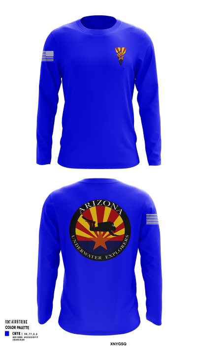 Arizona Underwater Explorers 16457471 Long Sleeve Performance Shirt - 42