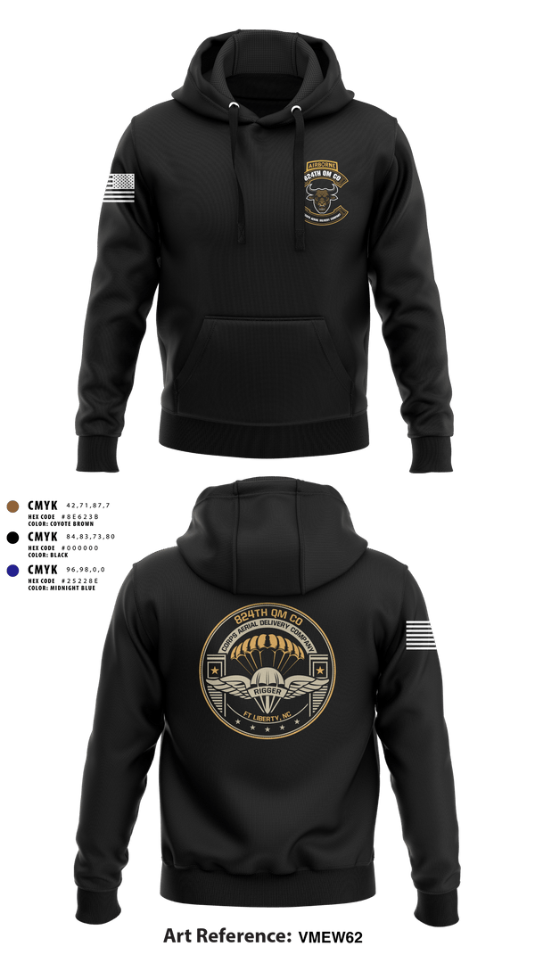Hoodie, 824th QM CO (CADC-A), Army, Teamtime, Team time, sublimation, custom sports apparel, team uniforms, spirit wear, spiritwear, sports uniforms, custom shirts, team store, custom team store, fundraiser sports, apparel fundraiser