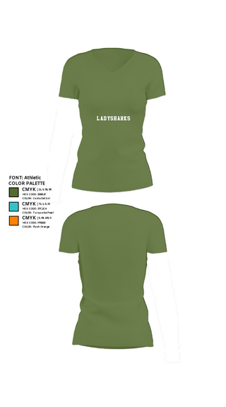 Women's Short Sleeve Vneck Shirt, LadySharks, Women's Volleyball, Teamtime, Team time, sublimation, custom sports apparel, team uniforms, spirit wear, spiritwear, sports uniforms, custom shirts, team store, custom team store, fundraiser sports, apparel fundraiser