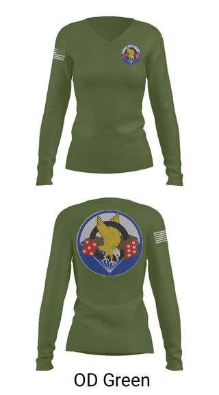 Women's Long Sleeve Vneck Shirt, 506th PIR, Army, Teamtime, Team time, sublimation, custom sports apparel, team uniforms, spirit wear, spiritwear, sports uniforms, custom shirts, team store, custom team store, fundraiser sports, apparel fundraiser