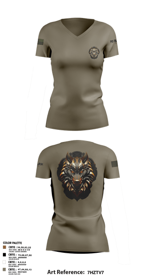 Women's Short Sleeve Vneck Shirt, 501st BSBWolfpack, Army, Teamtime, Team time, sublimation, custom sports apparel, team uniforms, spirit wear, spiritwear, sports uniforms, custom shirts, team store, custom team store, fundraiser sports, apparel fundraiser