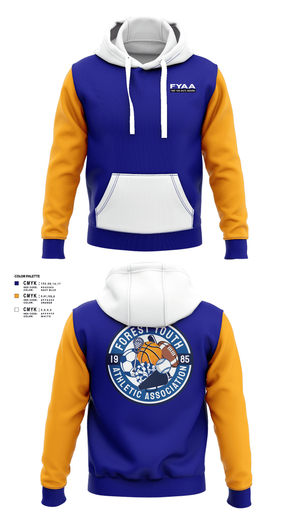 Hoodie, Forest Youth Athletic Association Football, Football, Teamtime, Team time, sublimation, custom sports apparel, team uniforms, spirit wear, spiritwear, sports uniforms, custom shirts, team store, custom team store, fundraiser sports, apparel fundraiser