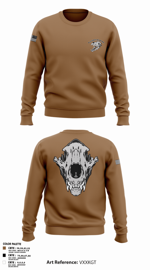 Crew Neck Sweatshirt, B co 224th MI BN MX, Army, Teamtime, Team time, sublimation, custom sports apparel, team uniforms, spirit wear, spiritwear, sports uniforms, custom shirts, team store, custom team store, fundraiser sports, apparel fundraiser