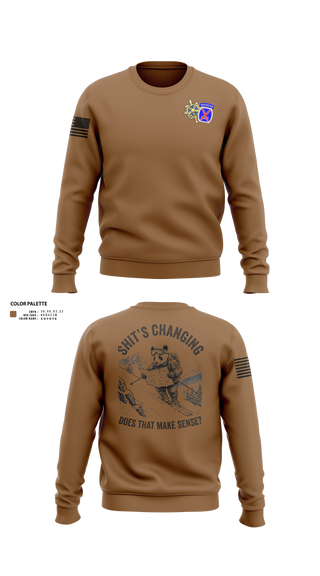 Crew Neck Sweatshirt, 10th MTN, G2 ACE, Army, Teamtime, Team time, sublimation, custom sports apparel, team uniforms, spirit wear, spiritwear, sports uniforms, custom shirts, team store, custom team store, fundraiser sports, apparel fundraiser