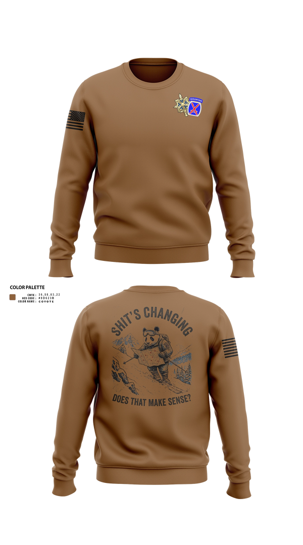 Crew Neck Sweatshirt, 10th MTN, G2 ACE, Army, Teamtime, Team time, sublimation, custom sports apparel, team uniforms, spirit wear, spiritwear, sports uniforms, custom shirts, team store, custom team store, fundraiser sports, apparel fundraiser