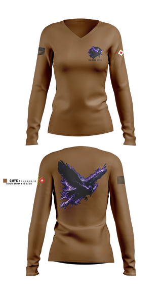 Womens Long Sleeve Vneck Shirt, 4th MDEB SigCo, Army, Teamtime, Team time, sublimation, custom sports apparel, team uniforms, spirit wear, spiritwear, sports uniforms, custom shirts, team store, custom team store, fundraiser sports, apparel fundraiser