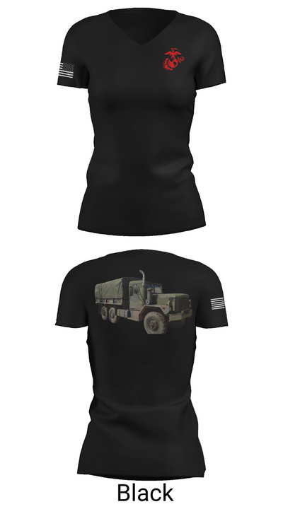 H&S Battalion HQ CO Station Motor T 63932738 Women's Short Sleeve V-neck Shirt - 28