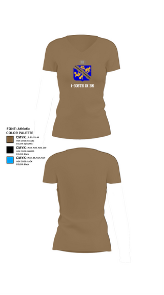 Womens Short Sleeve Vneck Shirt, 1-306th IN BN, , Teamtime, Team time, sublimation, custom sports apparel, team uniforms, spirit wear, spiritwear, sports uniforms, custom shirts, team store, custom team store, fundraiser sports, apparel fundraiser