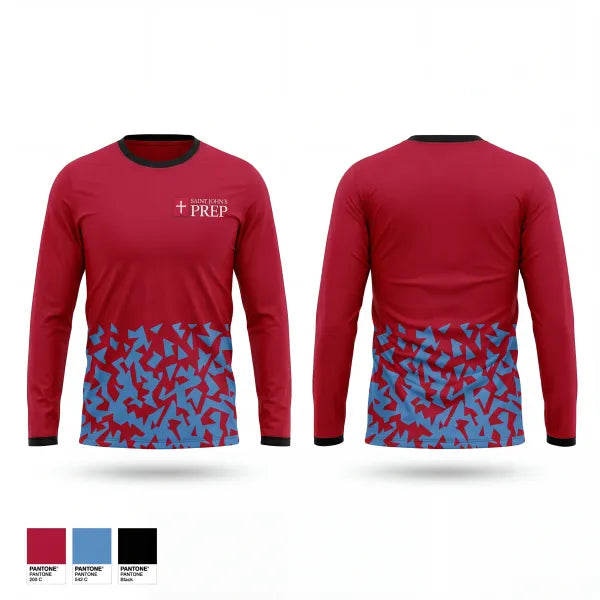 Long Sleeve Performance Shirt, Saint John's Preparatory School Track & Field, Track & Field, Teamtime, Team time, sublimation, custom sports apparel, team uniforms, spirit wear, spiritwear, sports uniforms, custom shirts, team store, custom team store, fundraiser sports, apparel fundraiser
