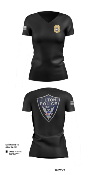 Womens Short Sleeve Vneck Shirt, Tilton Police Department, Police, Teamtime, Team time, sublimation, custom sports apparel, team uniforms, spirit wear, spiritwear, sports uniforms, custom shirts, team store, custom team store, fundraiser sports, apparel fundraiser