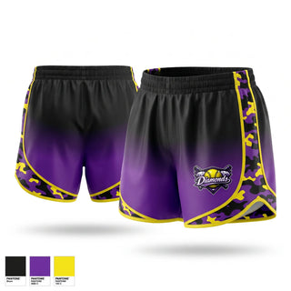 Womens Shorts, Diamonds of Talladega, Softball, Teamtime, Team time, sublimation, custom sports apparel, team uniforms, spirit wear, spiritwear, sports uniforms, custom shirts, team store, custom team store, fundraiser sports, apparel fundraiser