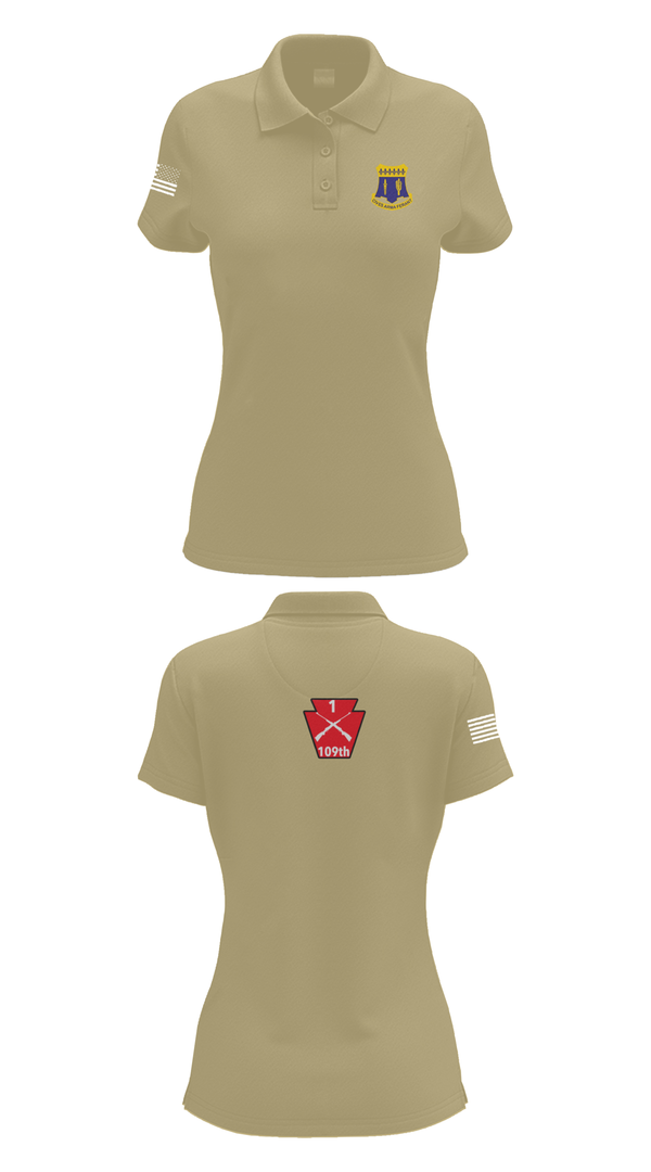 Womens Short Sleeve Performance Polo, A co 1/109, National Guard, Teamtime, Team time, sublimation, custom sports apparel, team uniforms, spirit wear, spiritwear, sports uniforms, custom shirts, team store, custom team store, fundraiser sports, apparel fundraiser