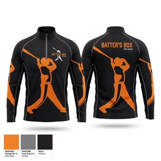 Quarter Zip Jacket, The Batter’s Box Training Academy, , Teamtime, Team time, sublimation, custom sports apparel, team uniforms, spirit wear, spiritwear, sports uniforms, custom shirts, team store, custom team store, fundraiser sports, apparel fundraiser