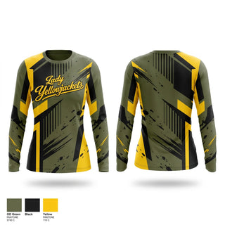 Long Sleeve Performance Shirt, Fort Benning Lady Yellowjackets, Women's Basketball, Teamtime, Team time, sublimation, custom sports apparel, team uniforms, spirit wear, spiritwear, sports uniforms, custom shirts, team store, custom team store, fundraiser sports, apparel fundraiser