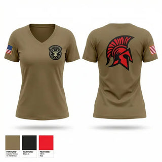 Womens Short Sleeve Vneck Shirt, Fort McCoy Recruiting Company, Army, Teamtime, Team time, sublimation, custom sports apparel, team uniforms, spirit wear, spiritwear, sports uniforms, custom shirts, team store, custom team store, fundraiser sports, apparel fundraiser