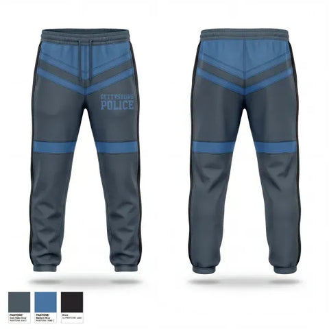 Sweatpants, Gettysburg Police, Police, Teamtime, Team time, sublimation, custom sports apparel, team uniforms, spirit wear, spiritwear, sports uniforms, custom shirts, team store, custom team store, fundraiser sports, apparel fundraiser