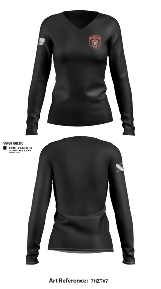 Womens Long Sleeve Vneck Shirt, Lewisville Police Department, Police, Teamtime, Team time, sublimation, custom sports apparel, team uniforms, spirit wear, spiritwear, sports uniforms, custom shirts, team store, custom team store, fundraiser sports, apparel fundraiser