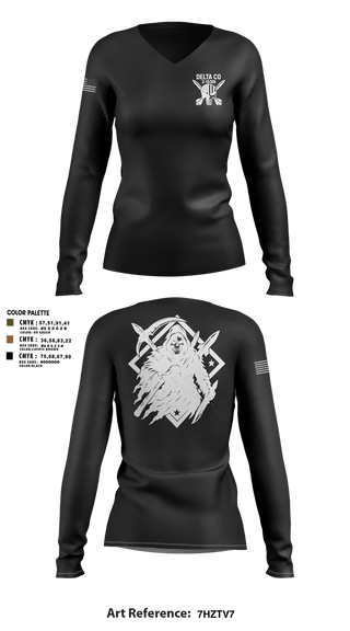 Womens Long Sleeve Vneck Shirt, , National Guard, Teamtime, Team time, sublimation, custom sports apparel, team uniforms, spirit wear, spiritwear, sports uniforms, custom shirts, team store, custom team store, fundraiser sports, apparel fundraiser