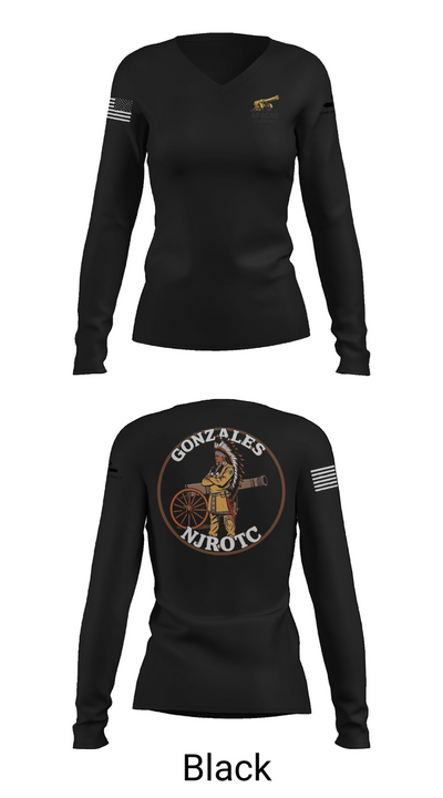 NJROTC Apache Company 29120146 Women's Long Sleeve V-neck Shirt - 35