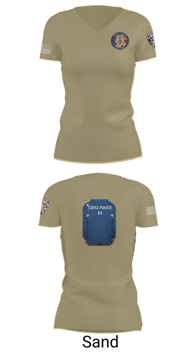 Cayce Police K9 35627395 Women's Short Sleeve V-neck Shirt - 84