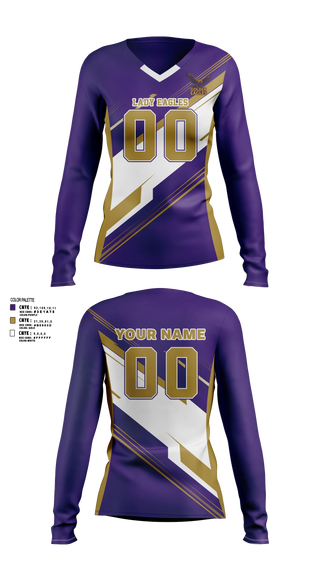 Womens Long Sleeve Vneck Shirt, Lady Eagles, Women's Volleyball, Teamtime, Team time, sublimation, custom sports apparel, team uniforms, spirit wear, spiritwear, sports uniforms, custom shirts, team store, custom team store, fundraiser sports, apparel fundraiser