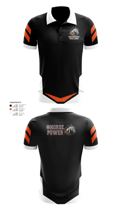 Southwest Stallions 69385019 Short Sleeve Performance Polo - 40
