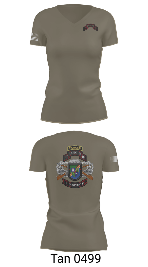Womens Short Sleeve Vneck Shirt, 1/75 Ranger Battalion, Army, Teamtime, Team time, sublimation, custom sports apparel, team uniforms, spirit wear, spiritwear, sports uniforms, custom shirts, team store, custom team store, fundraiser sports, apparel fundraiser
