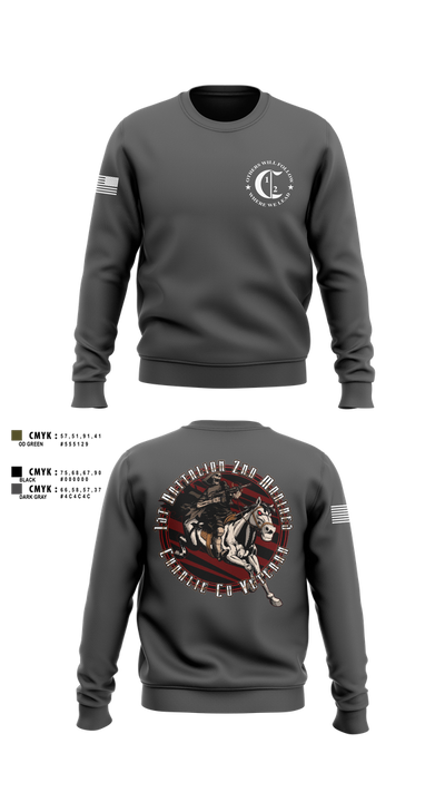 1st Battalion 2nd Marines Charlie Co Veteran 59013691 Crew Neck Sweatshirt - 4