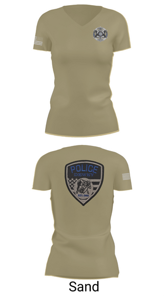 Womens Short Sleeve Vneck Shirt, Dewey Police Department, , Teamtime, Team time, sublimation, custom sports apparel, team uniforms, spirit wear, spiritwear, sports uniforms, custom shirts, team store, custom team store, fundraiser sports, apparel fundraiser