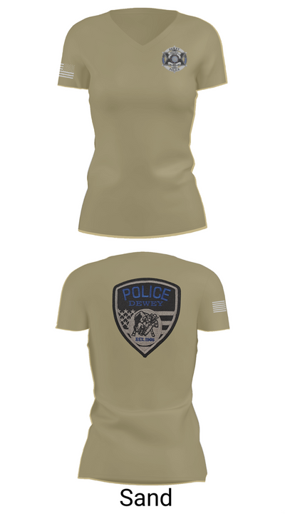 Dewey Police Department 16354640 Women's Short Sleeve V-neck Shirt - 84