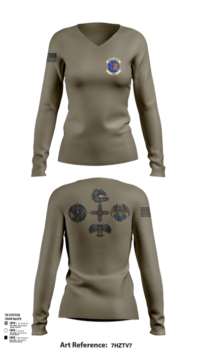 49 LRS 45373346 Women's Long Sleeve V-neck Shirt - 101