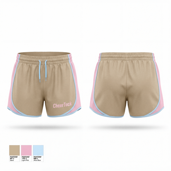 Womens Shorts, CheerTuck, Cheer, Teamtime, Team time, sublimation, custom sports apparel, team uniforms, spirit wear, spiritwear, sports uniforms, custom shirts, team store, custom team store, fundraiser sports, apparel fundraiser